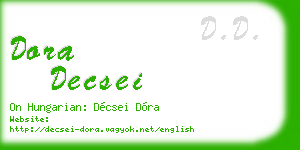 dora decsei business card