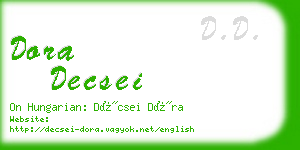 dora decsei business card